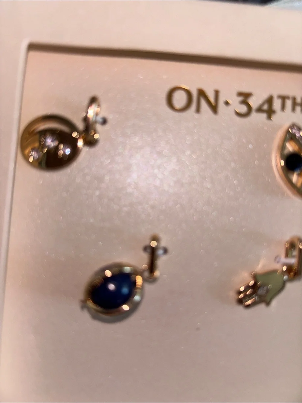 ON·34TH Gold-Tone Mix & Match Charm Set with Navy and Clear Accents